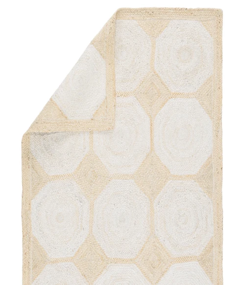 Jaipur Living Fiorita Natural Geometric Light Beige/ White Area Rug (10'X14')
