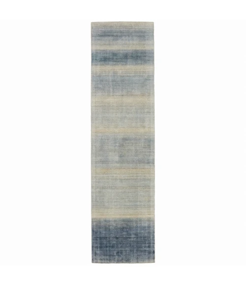 Barclay Butera by Jaipur Living Bayshores Handmade Ombre Blue/ Beige Runner Rug 3'X12'