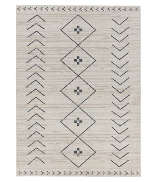 Vibe by Jaipur Living Taos Tribal Cream/ Dark Slate Area Rug 7'10"X10'