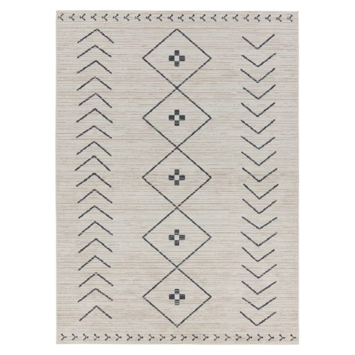 Vibe by Jaipur Living Taos Tribal Cream/ Dark Slate Runner Rug 2'8"X10'