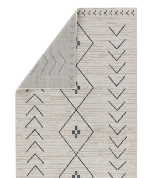Vibe by Jaipur Living Taos Tribal Cream/ Dark Slate Area Rug 7'10"X10'