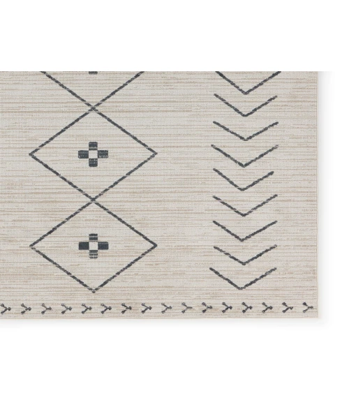 Vibe by Jaipur Living Taos Tribal Cream/ Dark Slate Area Rug 7'10"X10'