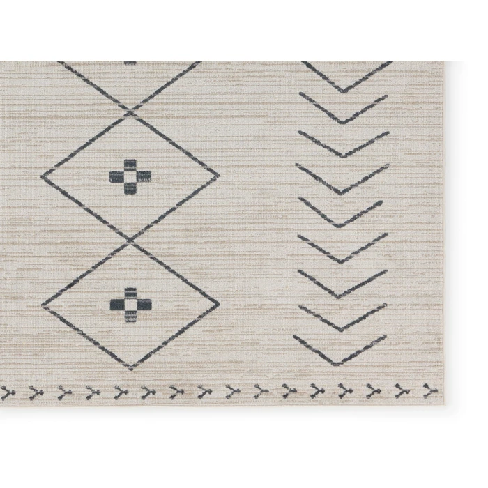 Vibe by Jaipur Living Taos Tribal Cream/ Dark Slate Runner Rug 2'8"X10'