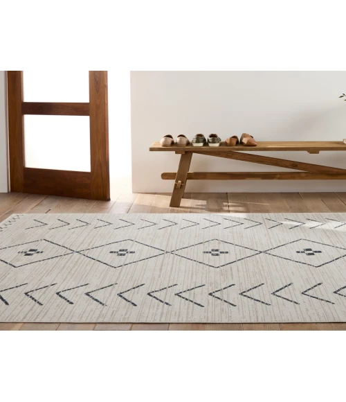 Vibe by Jaipur Living Taos Tribal Cream/ Dark Slate Area Rug 7'10"X10'