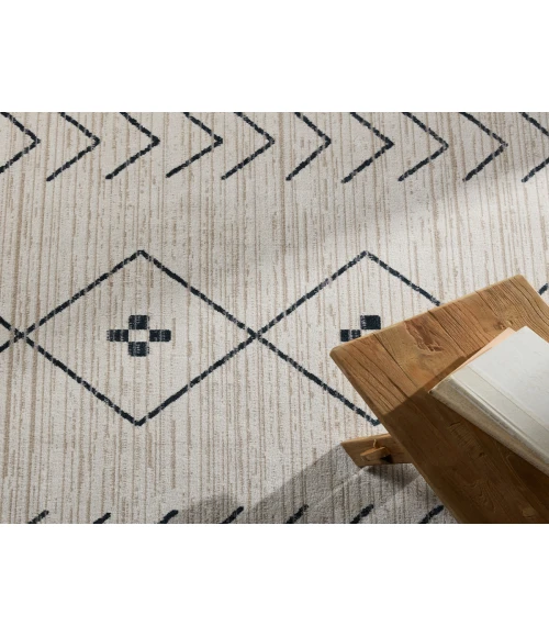 Vibe by Jaipur Living Taos Tribal Cream/ Dark Slate Area Rug 7'10"X10'