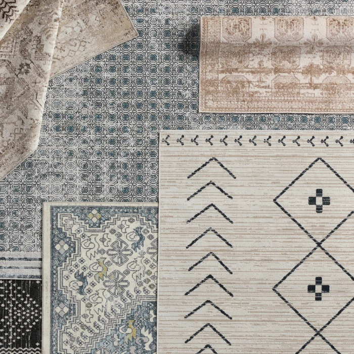 Vibe by Jaipur Living Taos Tribal Cream/ Dark Slate Runner Rug 2'8"X10'