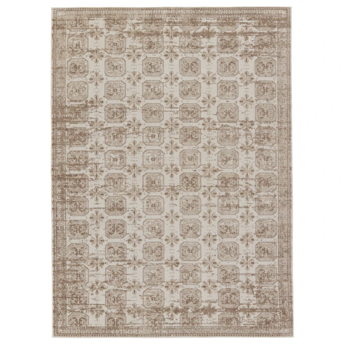Vibe by Jaipur Living Milea Trellis Tan/ Cream Area Rug 7'10"X10'