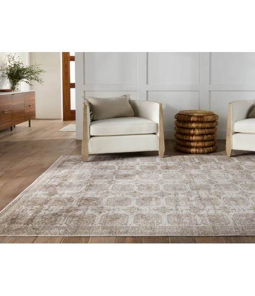 Vibe by Jaipur Living Milea Trellis Tan/ Cream Area Rug 6'7"X9'6"