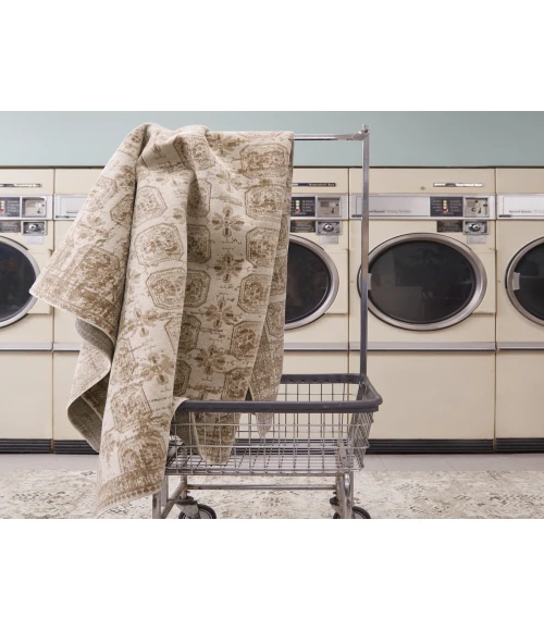 Vibe by Jaipur Living Milea Trellis Tan/ Cream Area Rug 6'7"X9'6"