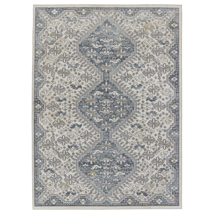 Vibe by Jaipur Living Yucca Medallion Cream/ Blue Runner Rug 4'X6'