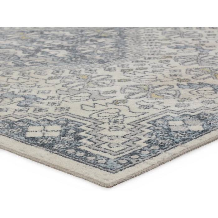 Vibe by Jaipur Living Yucca Medallion Cream/ Blue Runner Rug 4'X6'