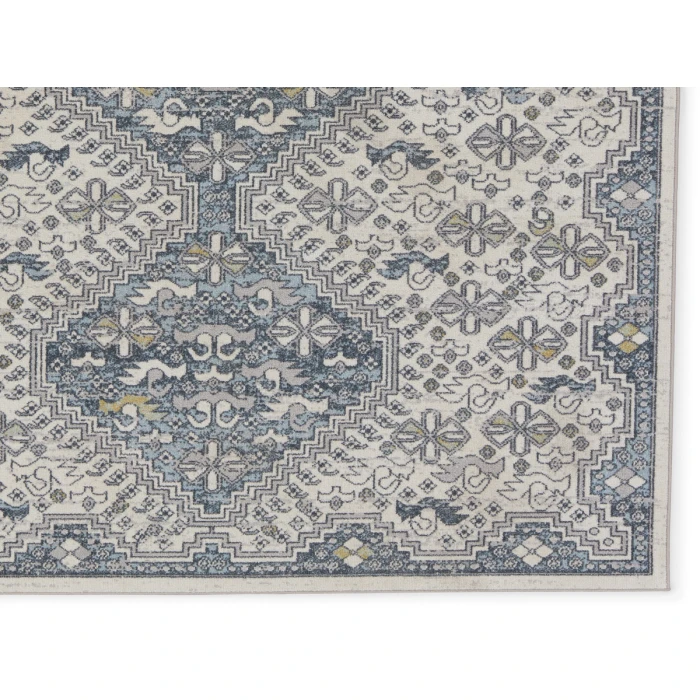 Vibe by Jaipur Living Yucca Medallion Cream/ Blue Runner Rug 4'X6'