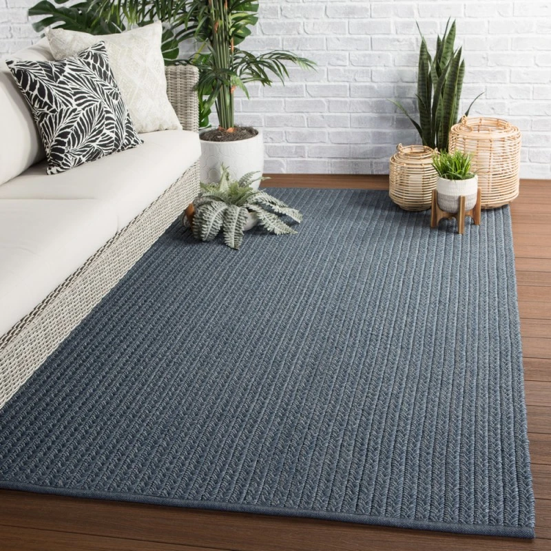 Jaipur Living Iver Indoor/ Outdoor Solid Blue/ Gray Area Rug (4'X6')