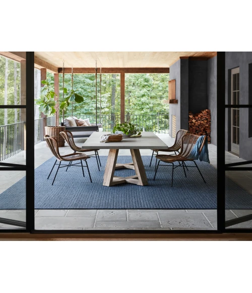 Jaipur Living Iver Indoor/ Outdoor Solid Blue/ Gray Runner Rug 2'6"X10'