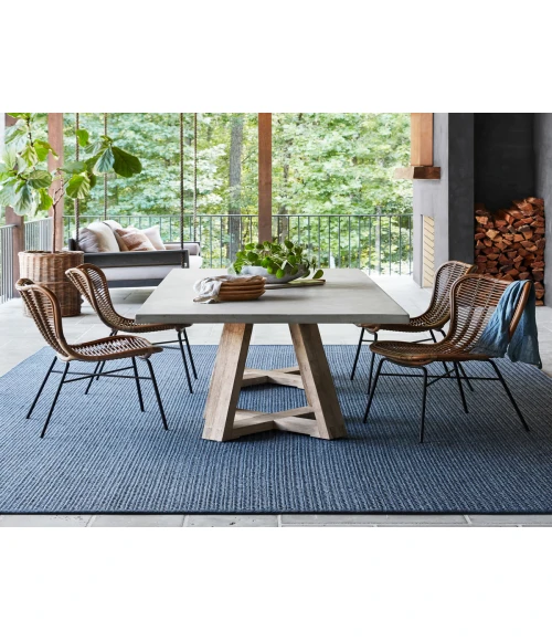 Jaipur Living Iver Indoor/ Outdoor Solid Blue/ Gray Runner Rug 2'6"X10'