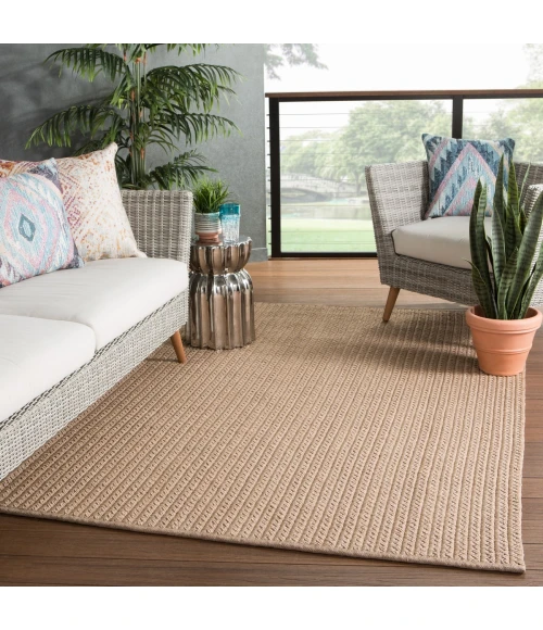 Jaipur Living Iver Indoor/ Outdoor Solid Tan Area Rug (2'X3')