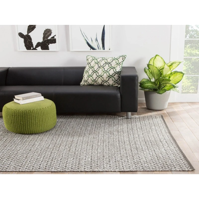 Jaipur Living Foster Indoor/ Outdoor Trellis Gray/ White Area Rug (7'6"X9'6")