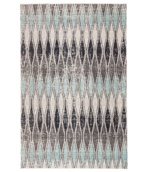 Jaipur Living Norwich Indoor/ Outdoor Geometric Gray/ Blue Area Rug (5'3"X7'6")