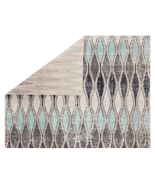 Jaipur Living Norwich Indoor/ Outdoor Geometric Gray/ Blue Round Area Rug (5'11"X5'11")