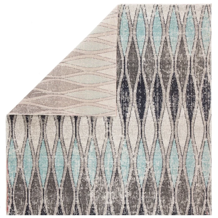 Jaipur Living Norwich Indoor/ Outdoor Geometric Gray/ Blue Round Area Rug (7'10"X7'10")