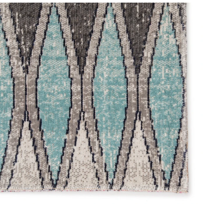 Jaipur Living Norwich Indoor/ Outdoor Geometric Gray/ Blue Round Area Rug (7'10"X7'10")
