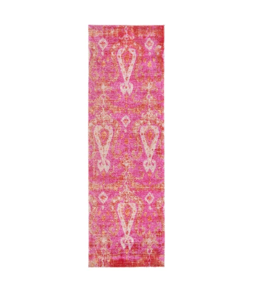 Jaipur Living Zenith Indoor/ Outdoor Ikat Pink/ Orange Runner Rug (2'6"X8')
