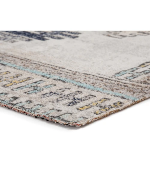 Jaipur Living Dez Indoor/ Outdoor Tribal Blue/ Yellow Runner Rug (2'6"X8')