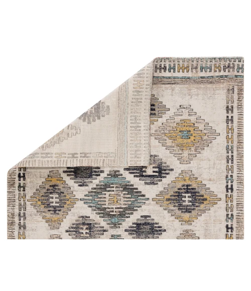 Jaipur Living Dez Indoor/ Outdoor Tribal Blue/ Yellow Runner Rug (2'6"X8')