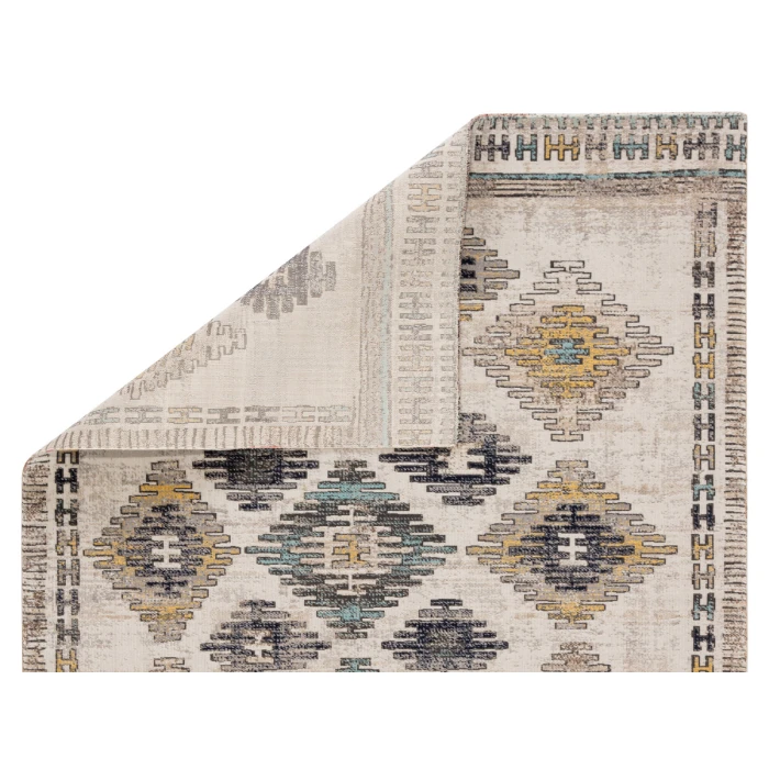 Jaipur Living Dez Indoor/ Outdoor Tribal Blue/ Yellow Area Rug (7'6"X9'6")