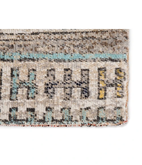 Jaipur Living Dez Indoor/ Outdoor Tribal Blue/ Yellow Runner Rug (2'6"X8')