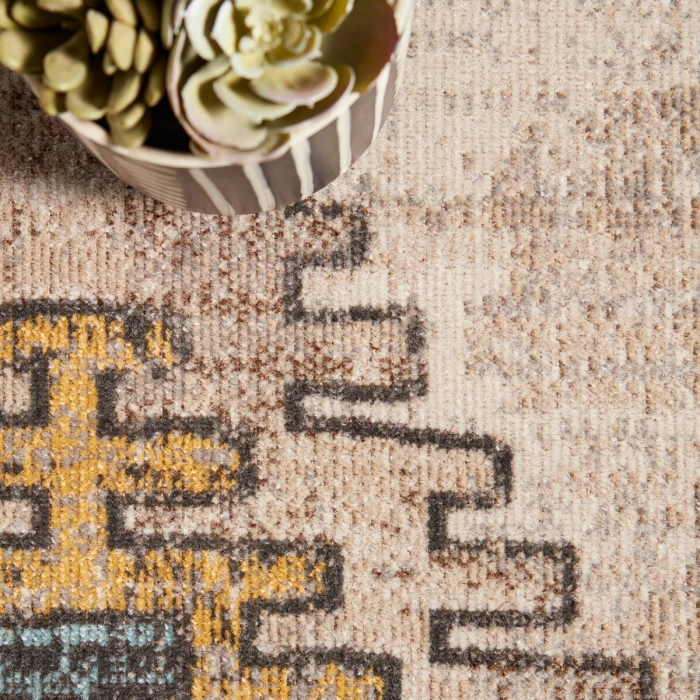 Jaipur Living Dez Indoor/ Outdoor Tribal Blue/ Yellow Area Rug (7'6"X9'6")