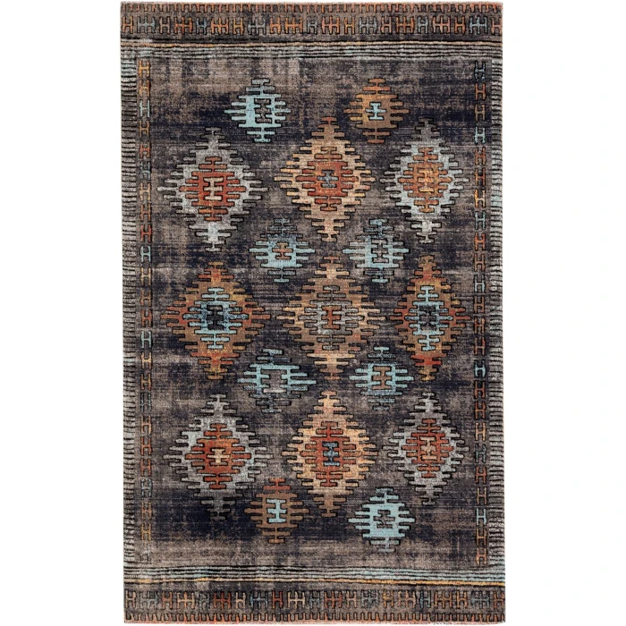 Jaipur Living Dez Indoor/ Outdoor Tribal Blue/ Orange Area Rug (7'6"X9'6")