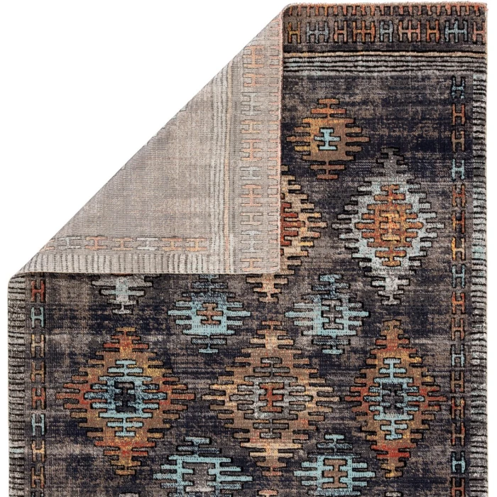 Jaipur Living Dez Indoor/ Outdoor Tribal Blue/ Orange Area Rug (7'6"X9'6")