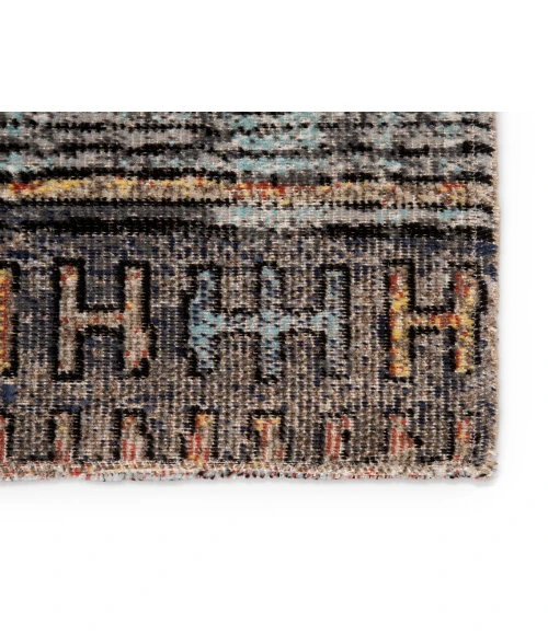 Jaipur Living Dez Indoor/ Outdoor Tribal Blue/ Orange Area Rug (8'10"X12')