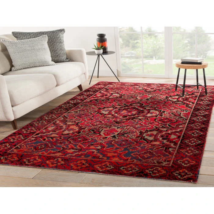 Jaipur Living Chaya Indoor/ Outdoor Medallion Red/ Black Runner Rug (2'6"X8')
