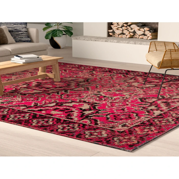 Jaipur Living Chaya Indoor/ Outdoor Medallion Red/ Black Runner Rug (2'6"X8')