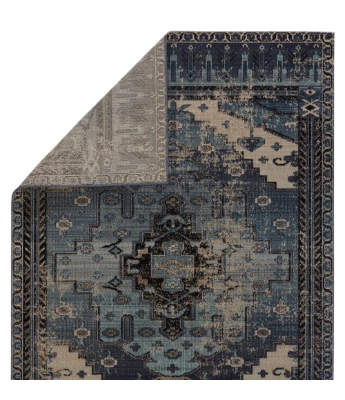 Jaipur Living Cicero Indoor/ Outdoor Medallion Blue/ Gray Area Rug (4'X6')