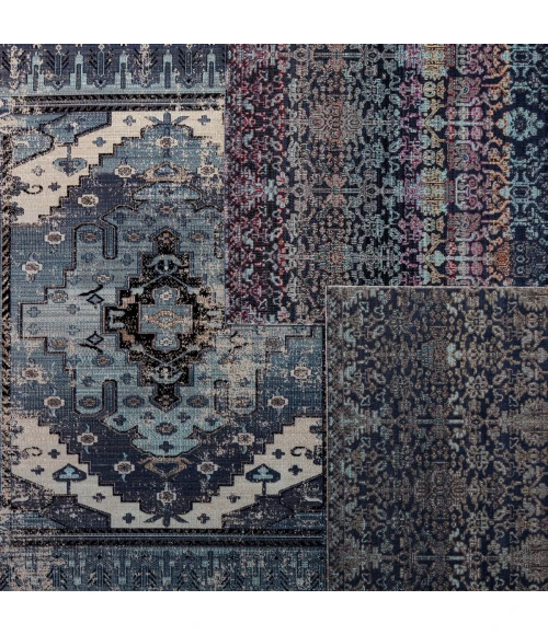 Jaipur Living Cicero Indoor/ Outdoor Medallion Blue/ Gray Area Rug (4'X6')