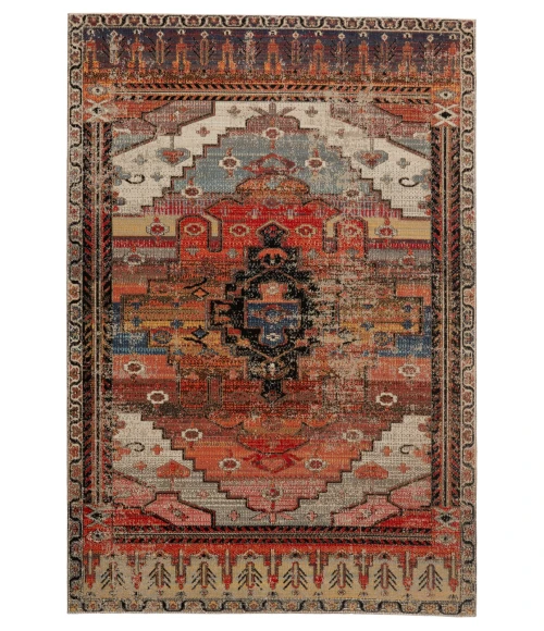 Jaipur Living Cicero Indoor/ Outdoor Medallion Multicolor/ Orange Area Rug (4'X6')