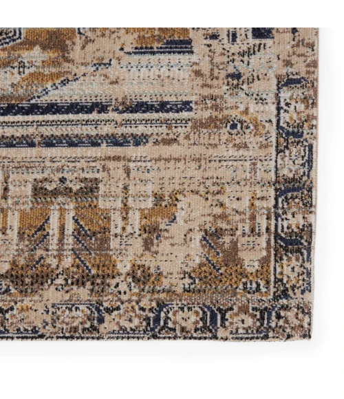 Jaipur Living Cicero Indoor/ Outdoor Medallion Tan/ Blue Area Rug (8'10"X12')