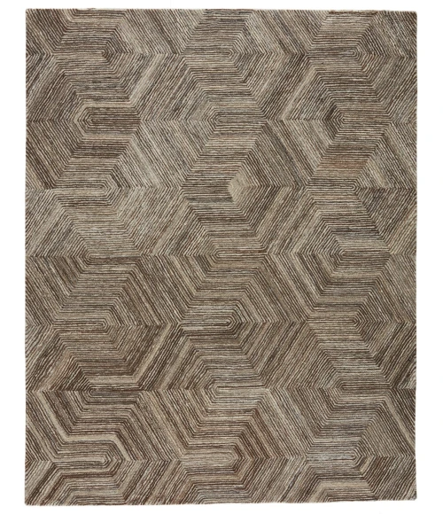 Verde Home by Jaipur Living Rome Handmade Geometric Brown/ Light Gray Area Rug (5'X8')