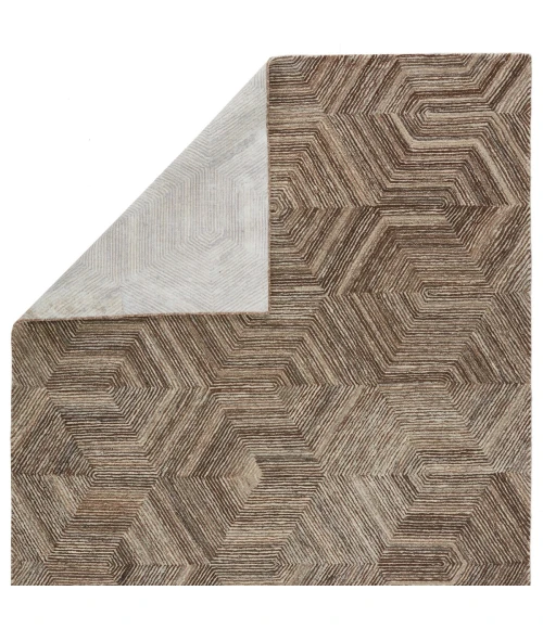 Verde Home by Jaipur Living Rome Handmade Geometric Brown/ Light Gray Area Rug (5'X8')