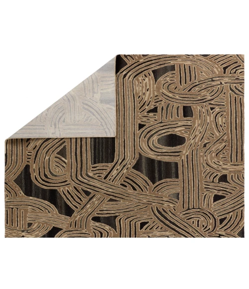 Verde Home by Jaipur Living Kathmandu Handmade Abstract Light Brown/ Black Area Rug 10'X14'