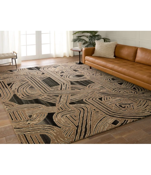 Verde Home by Jaipur Living Kathmandu Handmade Abstract Light Brown/ Black Area Rug 10'X14'