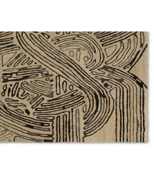 Verde Home by Jaipur Living Kathmandu Handmade Abstract Tan/ Black Area Rug 5'X8'