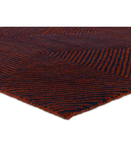 Verde Home by Jaipur Living Rome Handmade Geometric Rust/ Navy Area Rug 5'X8'