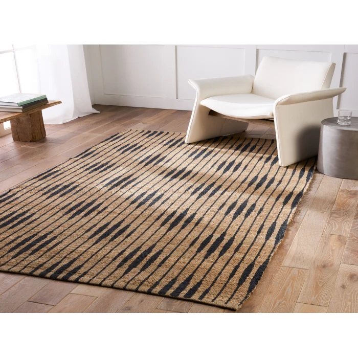 Jaipur Living Atolia Handmade Trellis Natural/ Navy Runner Rug 2'6"X9'