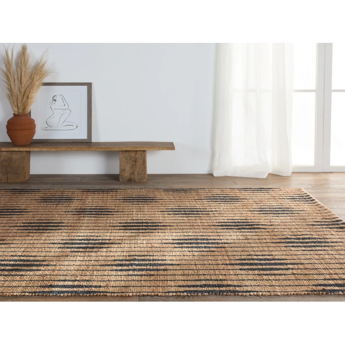 Jaipur Living Atolia Handmade Trellis Natural/ Navy Runner Rug 2'6"X9'