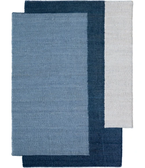 Jaipur Living Badal RFL02 Handwoven Color Block Blue Area Rug (8'6"X11'6" Irregular) Irregular