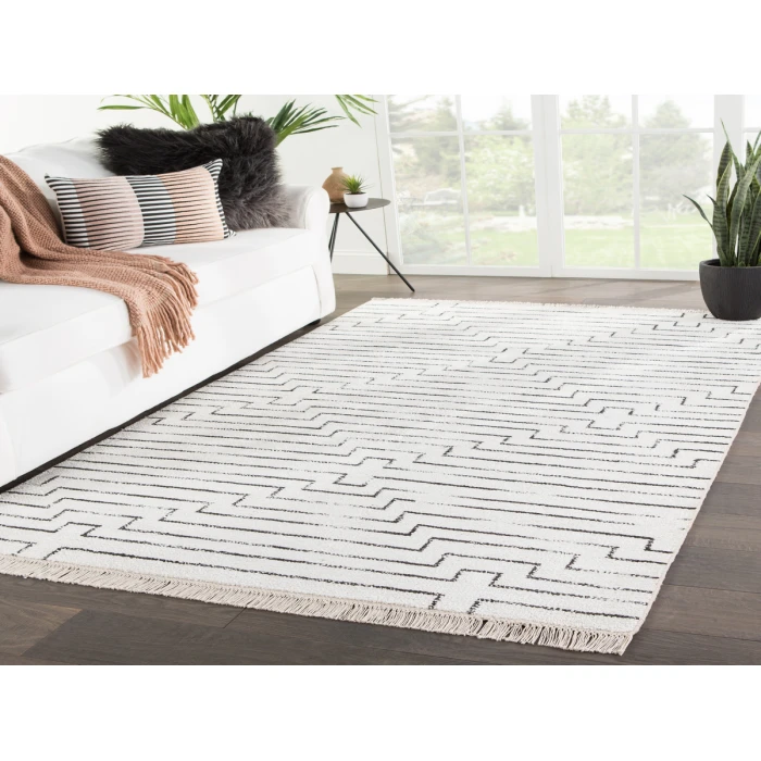 Jaipur Living Alloy Handmade Geometric White/ Black Area Rug (8'X11')
